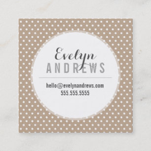 SMART SIMPLE SPOT mini polka dot eco kraft white Square Business Card