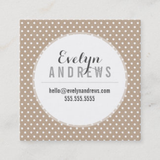 SMART SIMPLE SPOT mini polka dot eco kraft white Square Business Card