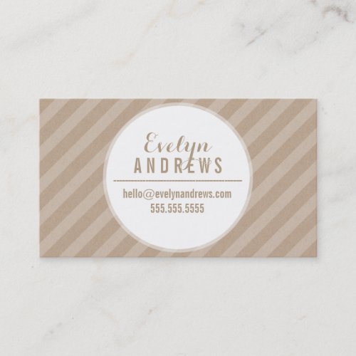 SMART SIMPLE SPOT stripe pattern cool white kraft Business Card