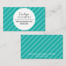 SMART SIMPLE SPOT stripe pattern trendy jade green Business Card