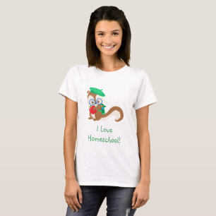 Smart Squirrel I love homeschool T-Shirt