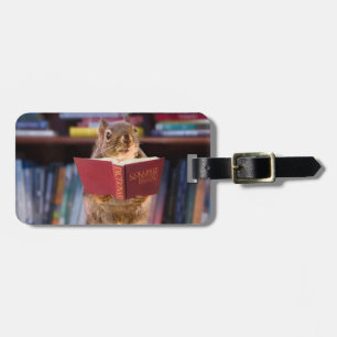 Smart Squirrel Reading a Dictionary Luggage Tag