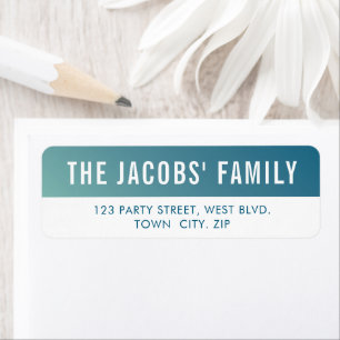 SMART stylish modern ombre mint blue gradient Label