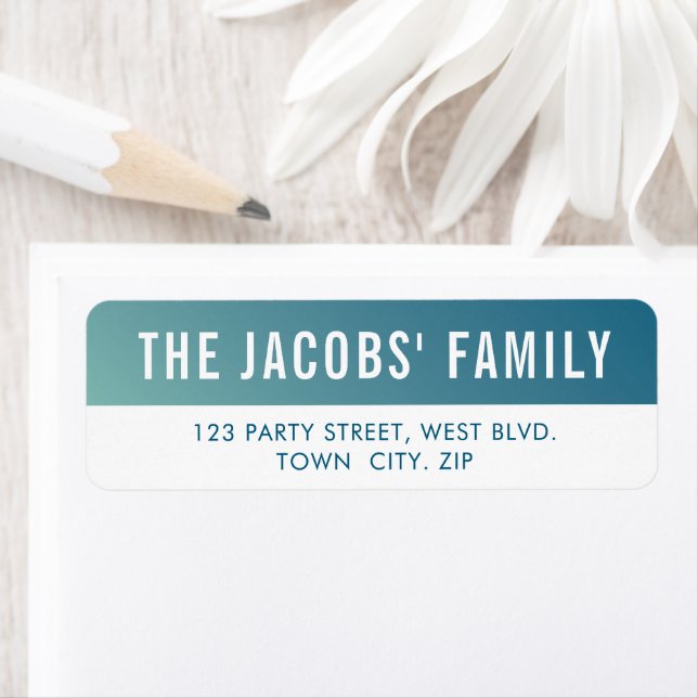 SMART stylish modern ombre mint blue gradient Label (Insitu)