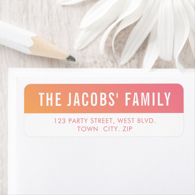 SMART stylish modern ombre pink yellow gradient Label (Insitu)