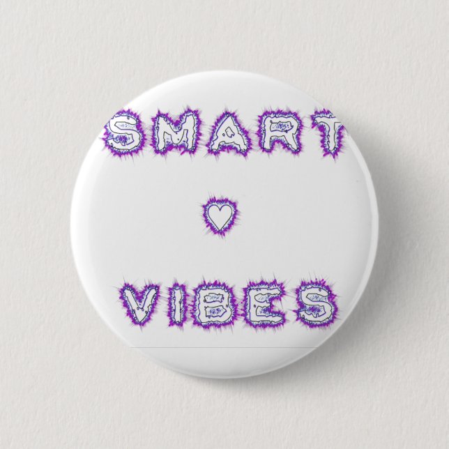 Smart Vibes Quote Text Art Design Button (Front)