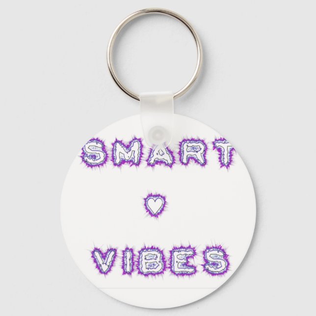 Smart Vibes Quote Text Art Design Keychain (Front)