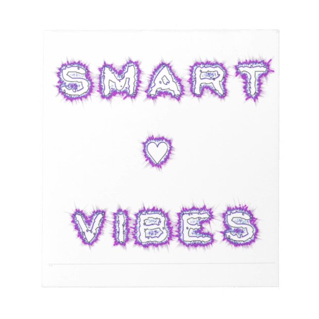 Smart Vibes Quote Text Art Design Notepad (Front)