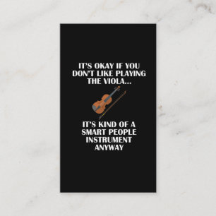 Smart Viola Player Rude Humor Funny Musician Business Card