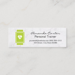 Smart Watch Hear Rate Monitor White Marble Mini Business Card