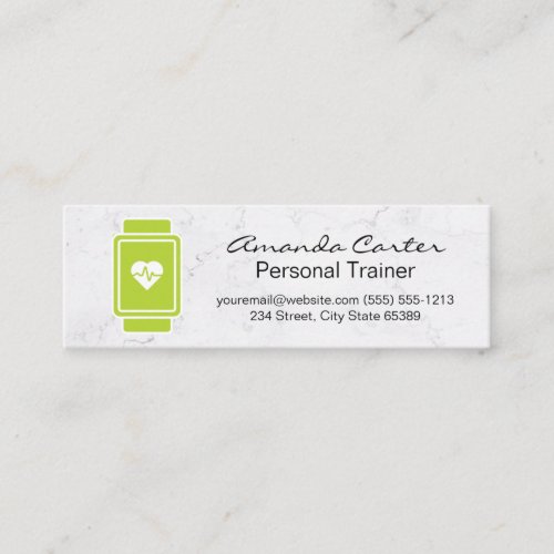 Smart Watch Hear Rate Monitor | White Marble Mini Business Card