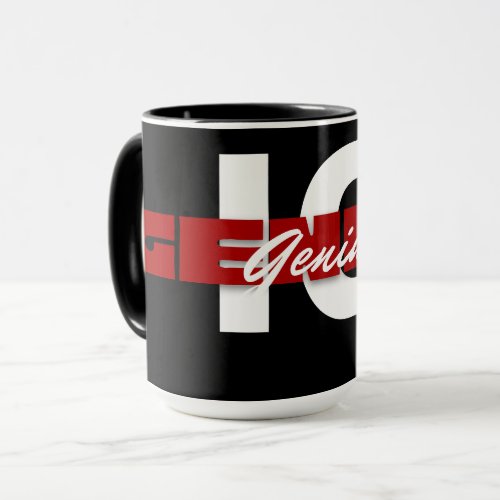 Smart White  Red Block Font  Script Mug