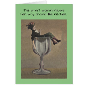 Smart Woman Birthday Celebration Retro Funny Humor Cards