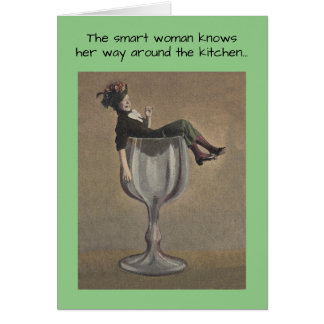Smart Woman Birthday Celebration Retro Funny Humor Cards