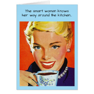 Smart Woman Birthday Celebration Retro Funny Humor Cards