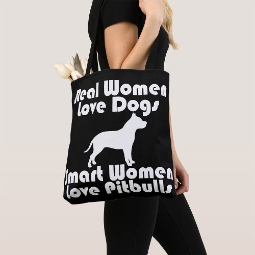Smart Women Love Pitbulls Tote Bag