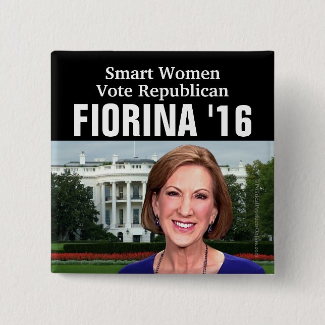 Smart Women Vote Republican Carly Fiorina 2016 Pinback Button (Front)