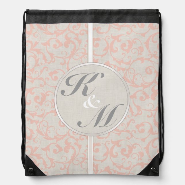 SmartElegance Coral Wedding Collection Drawstring Bag (Front)
