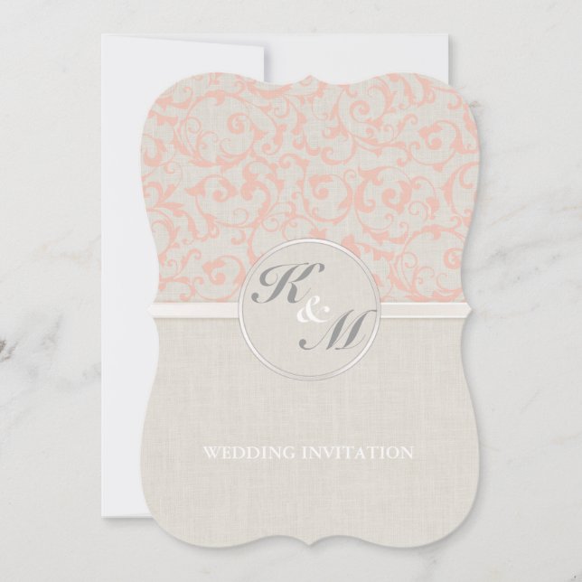 SmartElegance Coral Wedding Invitation (Front)