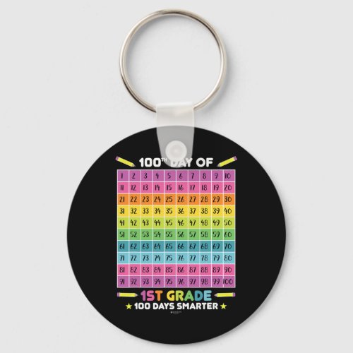 Smarter 100th Day Of School 1st Grade Student Teac Keychain