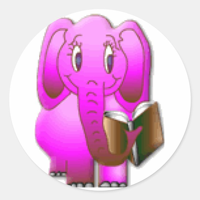 Smarter Elephant Classic Round Sticker (Front)