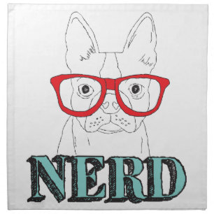 Smartest Boston Terrier Black and White Cute Puppy Cloth Napkin