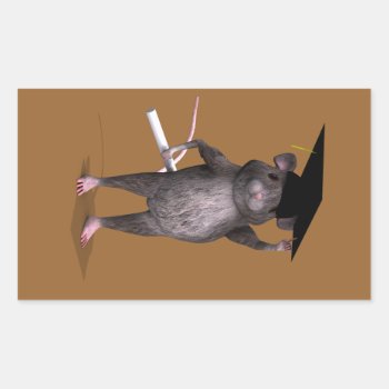 Smartest Rat In Town Rectangular Sticker by Emangl3D at Zazzle