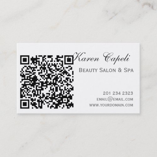Smartfone Barcode  Salon Appointment Business Card Template