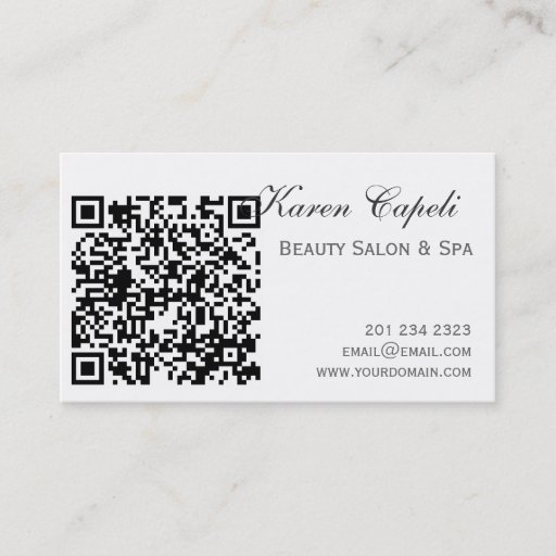 Customizable Smartfone Barcode  Salon Appointment Business Card Template