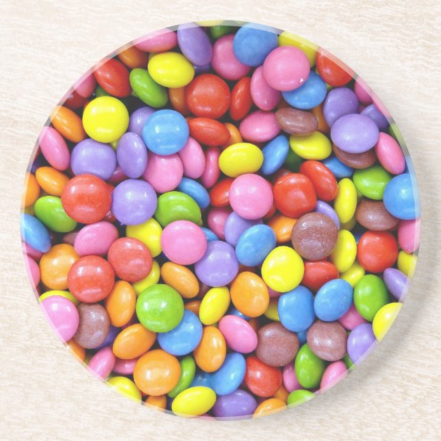 Smarties Background Sandstone Coaster (Front)