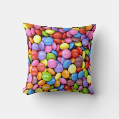 Smarties Background Throw Pillow