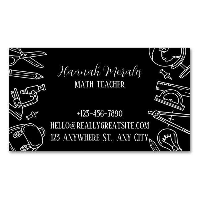 SmartMath Tutoring Services Business Card Magnet (Front)