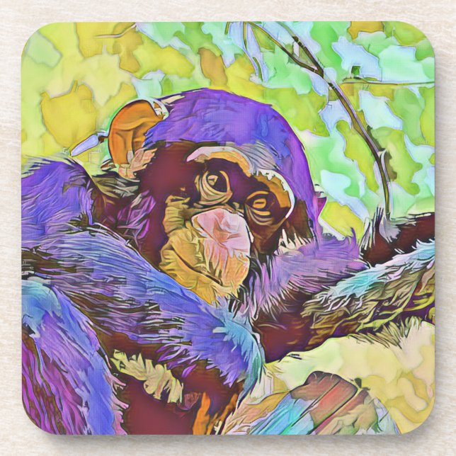 smartmix animal - chimpanzee 3 beverage coaster (Front)
