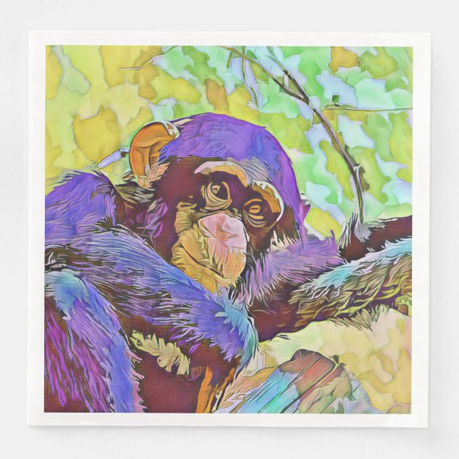 smartmix animal - chimpanzee 3 paper dinner napkins (Front)