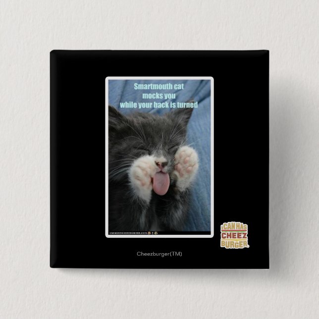 Smartmouth cat button (Front)