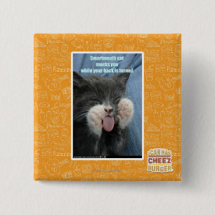 Smartmouth cat pinback button