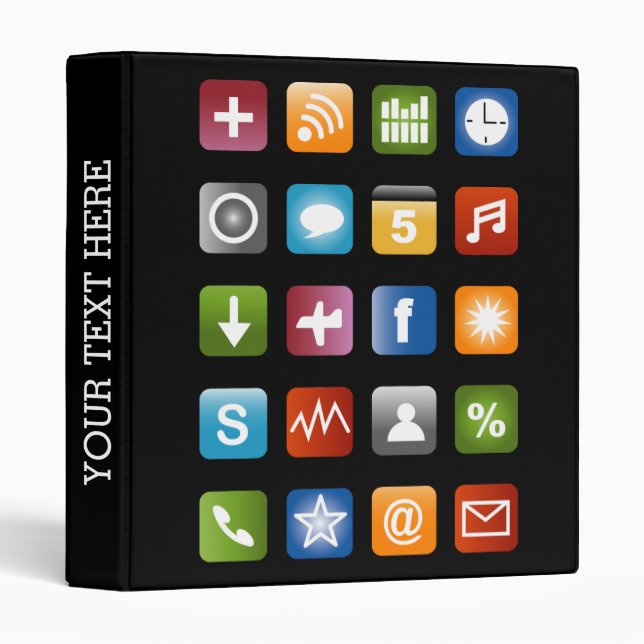Smartphone app icon binder | School supplies (Front/Spine)
