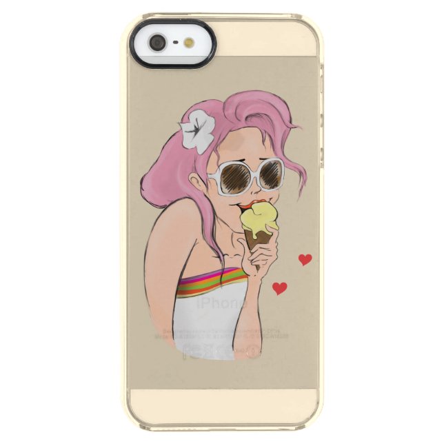 Smartphone Case Fashion Girl Sunglasses Ice Cream (Back)