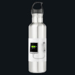 Smartphone charging with power bank stainless steel water bottle<br><div class="desc">Smartphone charging with external battery on white background</div>