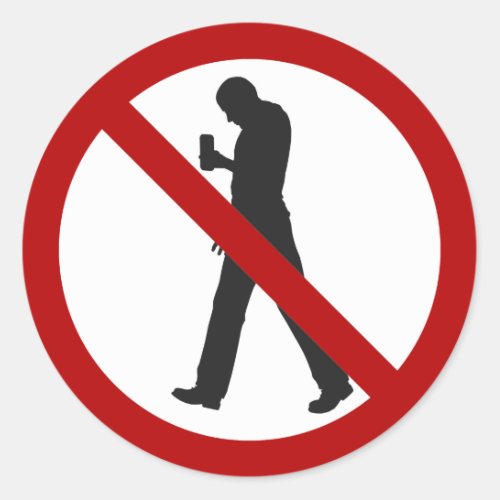 Smartphone Zombies Forbidden Classic Round Sticker