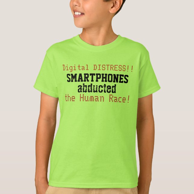 Smartphones Abducted the Human Race Funny Kids T-Shirt (Front)