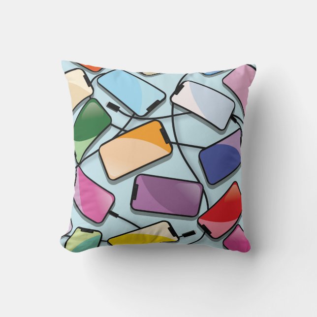 Smartphones with a notch throw pillow (Front)