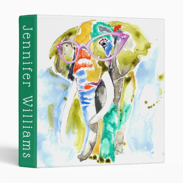 Smarty-Pants Elephant 3 Ring Binder (Front/Spine)