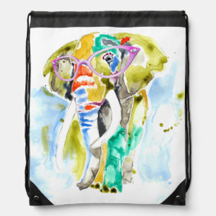 Smarty-Pants Elephant Drawstring Bag