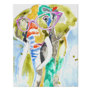 Smarty-Pants Elephant Faux Canvas Print