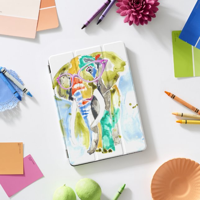 Smarty-Pants Elephant iPad Pro Cover (Desk)