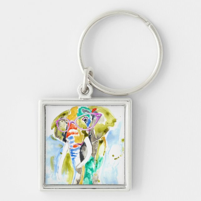 Smarty-Pants Elephant Keychain (Front)