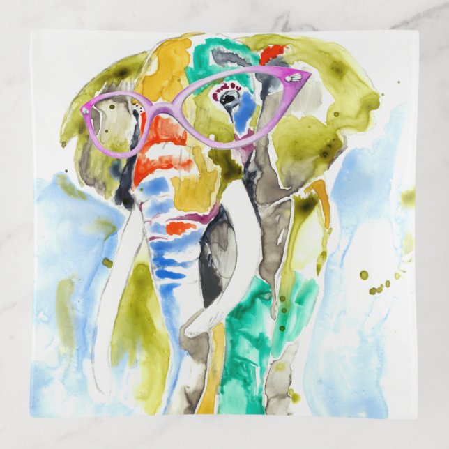 Smarty-Pants Elephant Trinket Tray (Front)