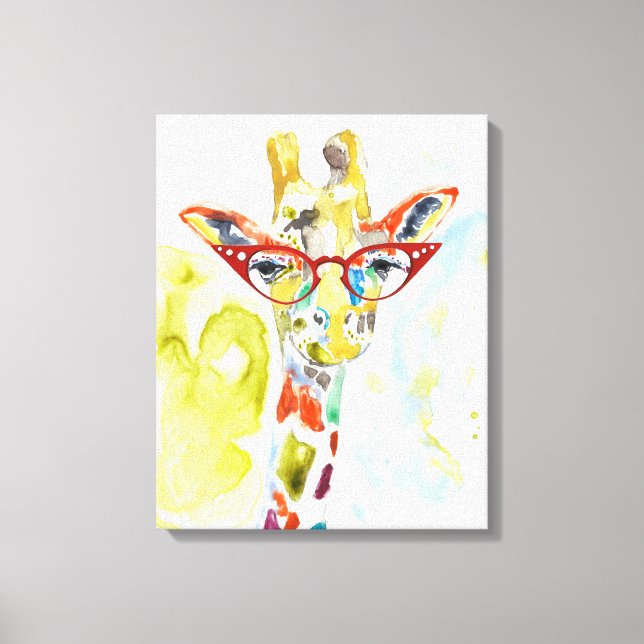 Smarty-Pants Giraffe Canvas Print (Front)