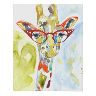 Smarty-Pants Giraffe Faux Canvas Print